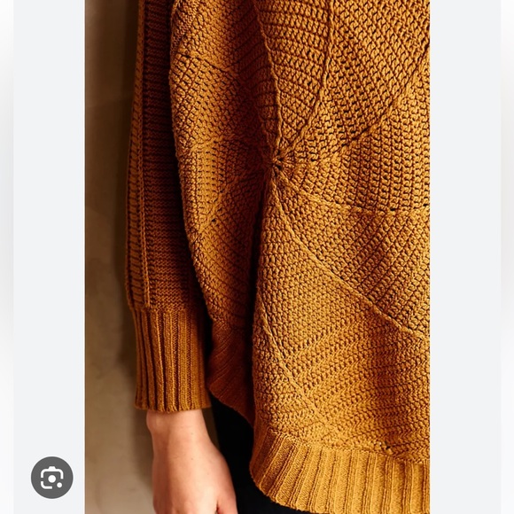 Anthropologie Angel Of The North Harvest Moon Poncho Sweater Cotton Knit Size XS - Picture 2 of 16